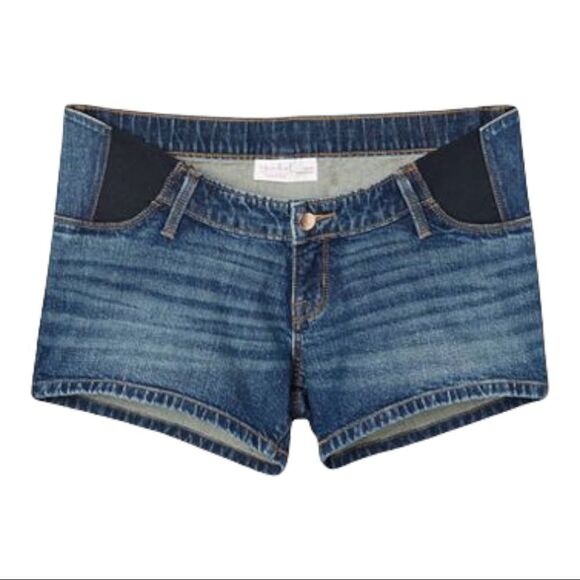 NWT Side Panel Midi Maternity Jean Shorts - Isabel Maternity by Ingrid & Isabel™ - Picture 2 of 6